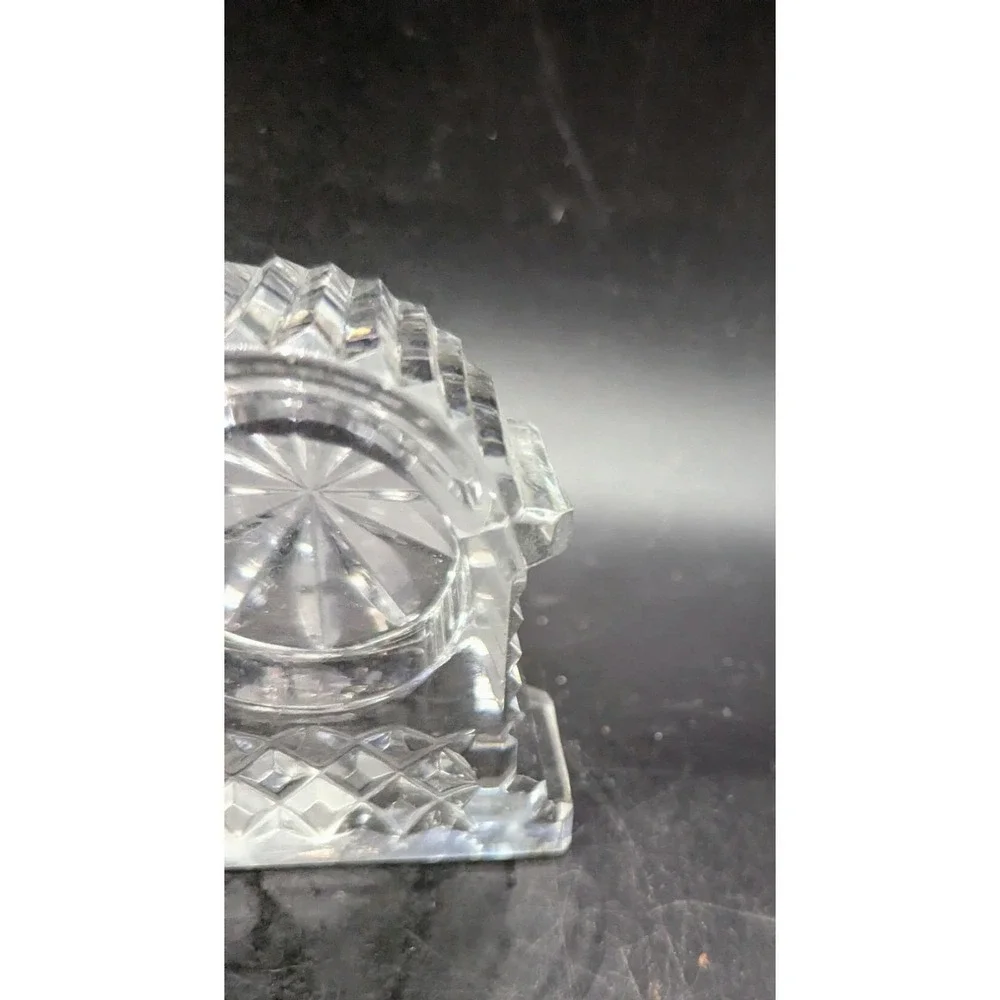 Vintage Waterford Crystal Small Mantle Desk Clock Casing 2.5